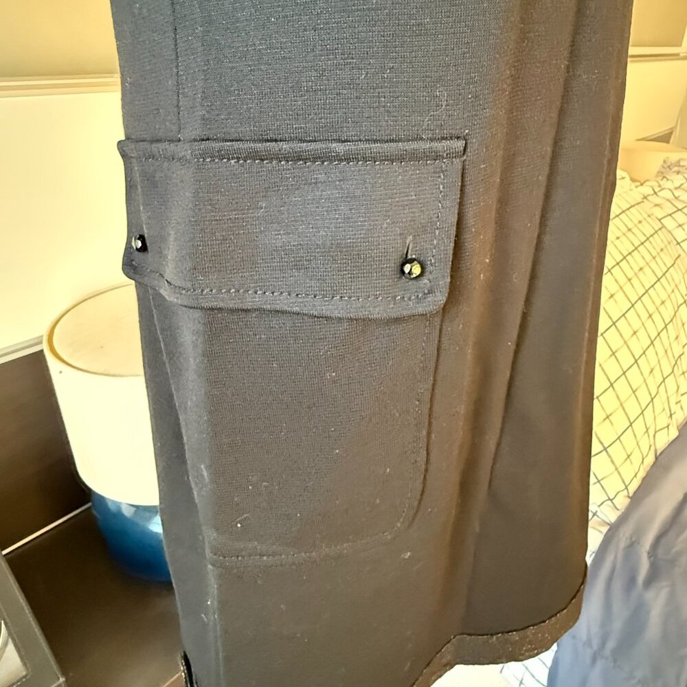- Guy Rover 100% Virgin Wool Shift Dress in Black Fall Winter Italy 44 or US MED - Picture 11 of 13
